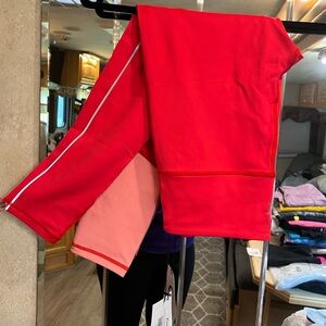 NWT Zyia Popsicle Pink Reflective stripe LNT High rise 7/8 length Size 6-8